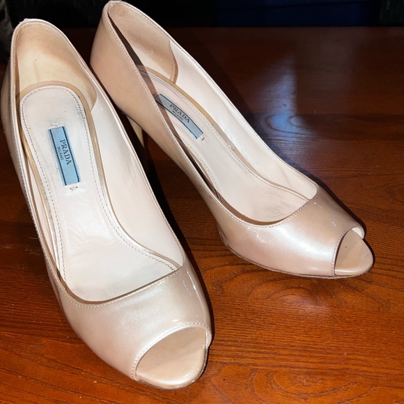 ❌ (stolen) AUTHENTIC PRADA Milano (Made in Italy) 39.5 Open toe heels Slip on - Picture 4 of 9